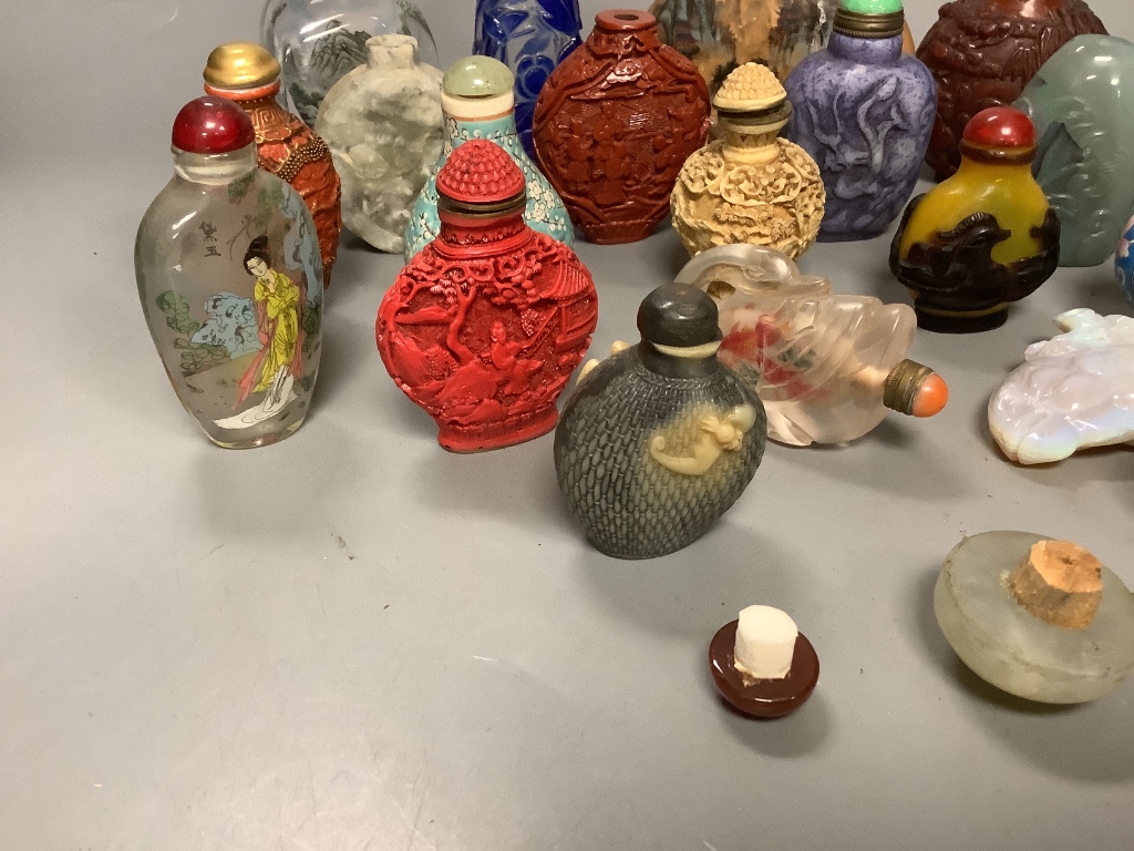 Twenty five Chinese snuff bottles, various materials